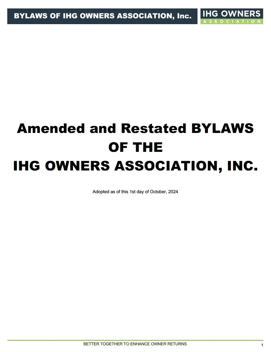 2025 Association Bylaws cover