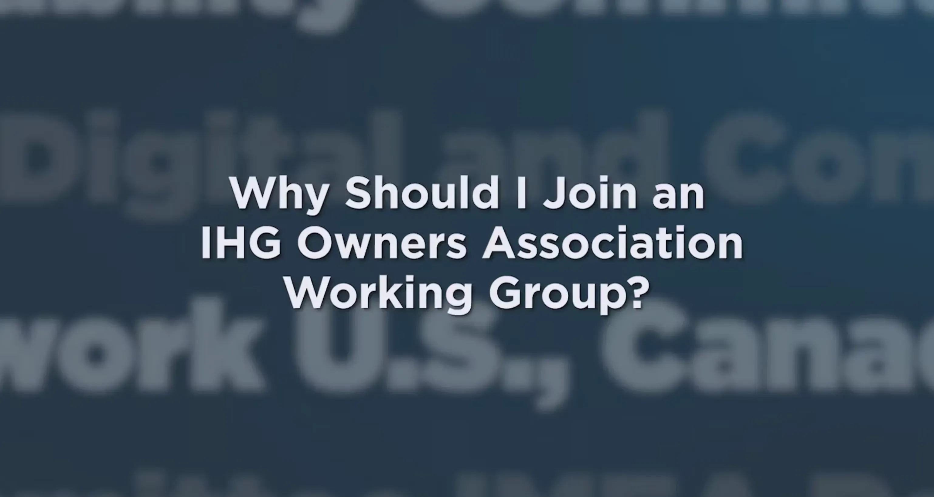 Why Join a Working Group video