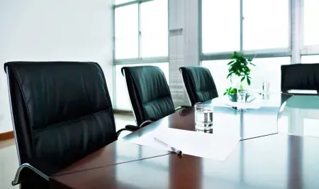 Board room table and chairs