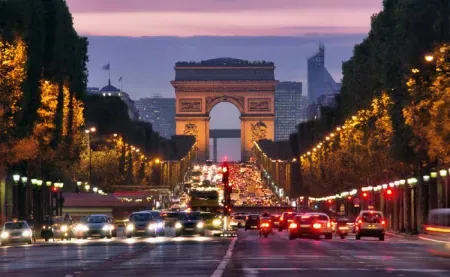 A shot of a highway in Paris