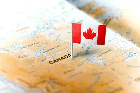 Canada Map with Flag