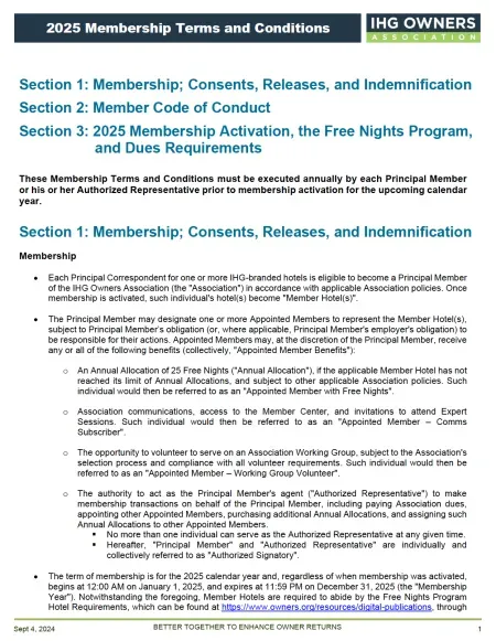2025 Membership T&C