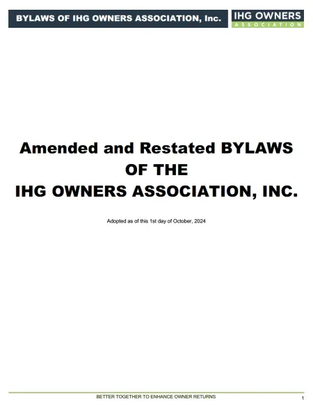 2025 Association Bylaws cover