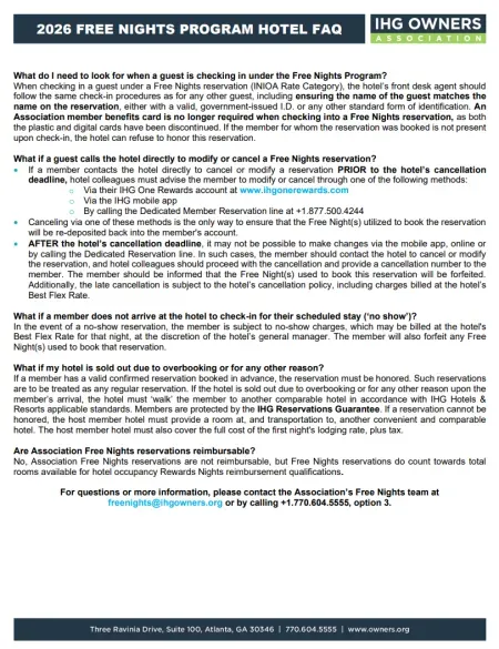 Free Nights Hotel FAQ 2026 Cover