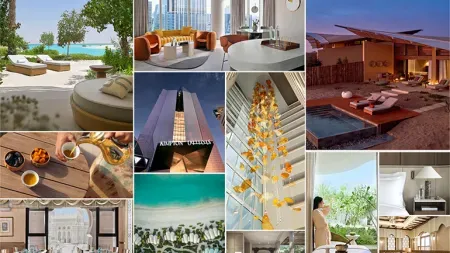 A collage of luxury hotels