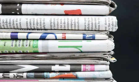 stack of newspapers