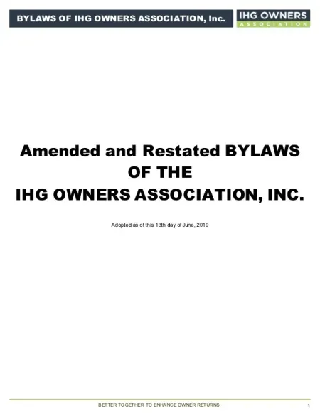 IHG Owners Association Bylaws 2019 thumbnail