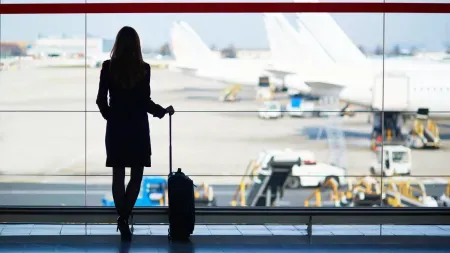 business traveler at airport