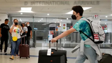 International arrivals gate with people